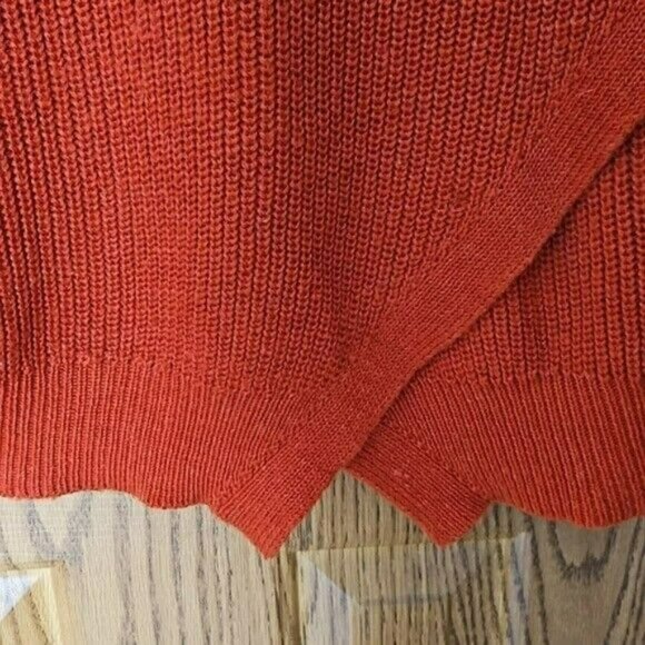 Banana Republic Wool Blend Pumpkin/Rust Orange Lagenlook Sweater size XL EUC - Picture 6 of 9